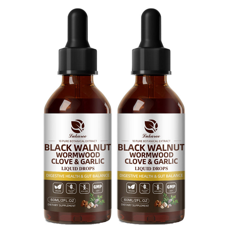 2Packs-Black Walnut Wormwood Tincture with Oregano Garlic & Berberine for Rapid Gut Cleanse & Digestive Health (98% Absorption)