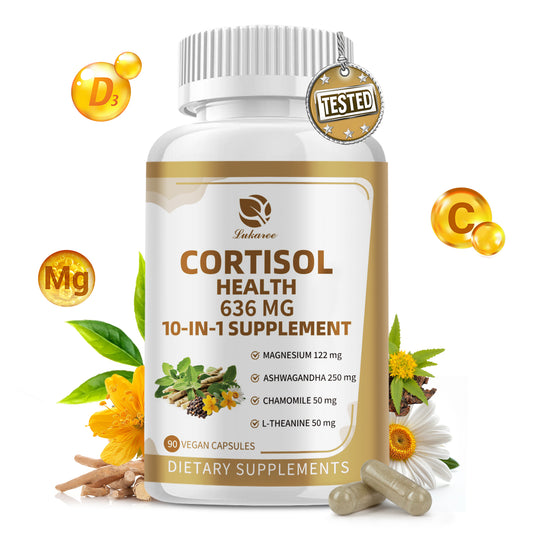10-in-1 Cortisol Reducer Detox Manager, Cortisol Capsules Vegan Supplement - 90 Ct