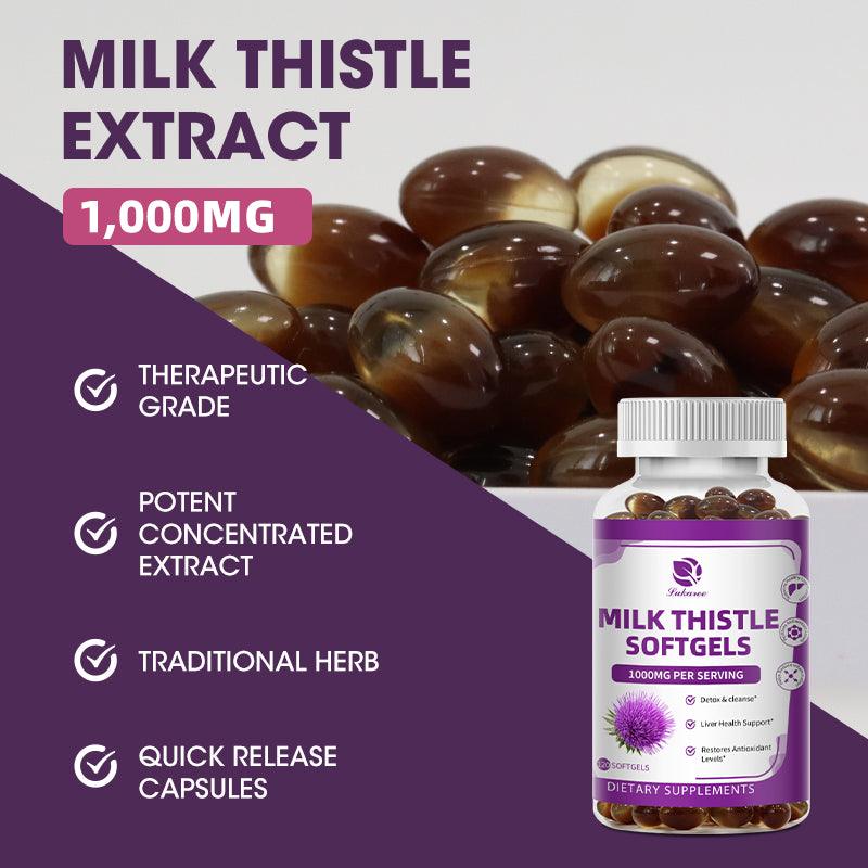 Milk Thistle Silymarin 4:1 Extract 1000mg for Liver Health Lower blood lipids