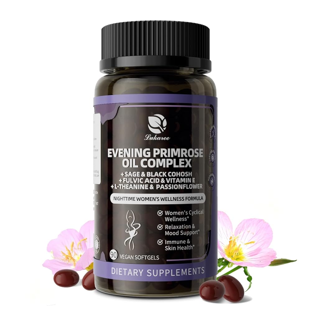 Evening Primrose Oil Complex for Women – Cold-Pressed EPO with 10% GLA – 90 Softgels