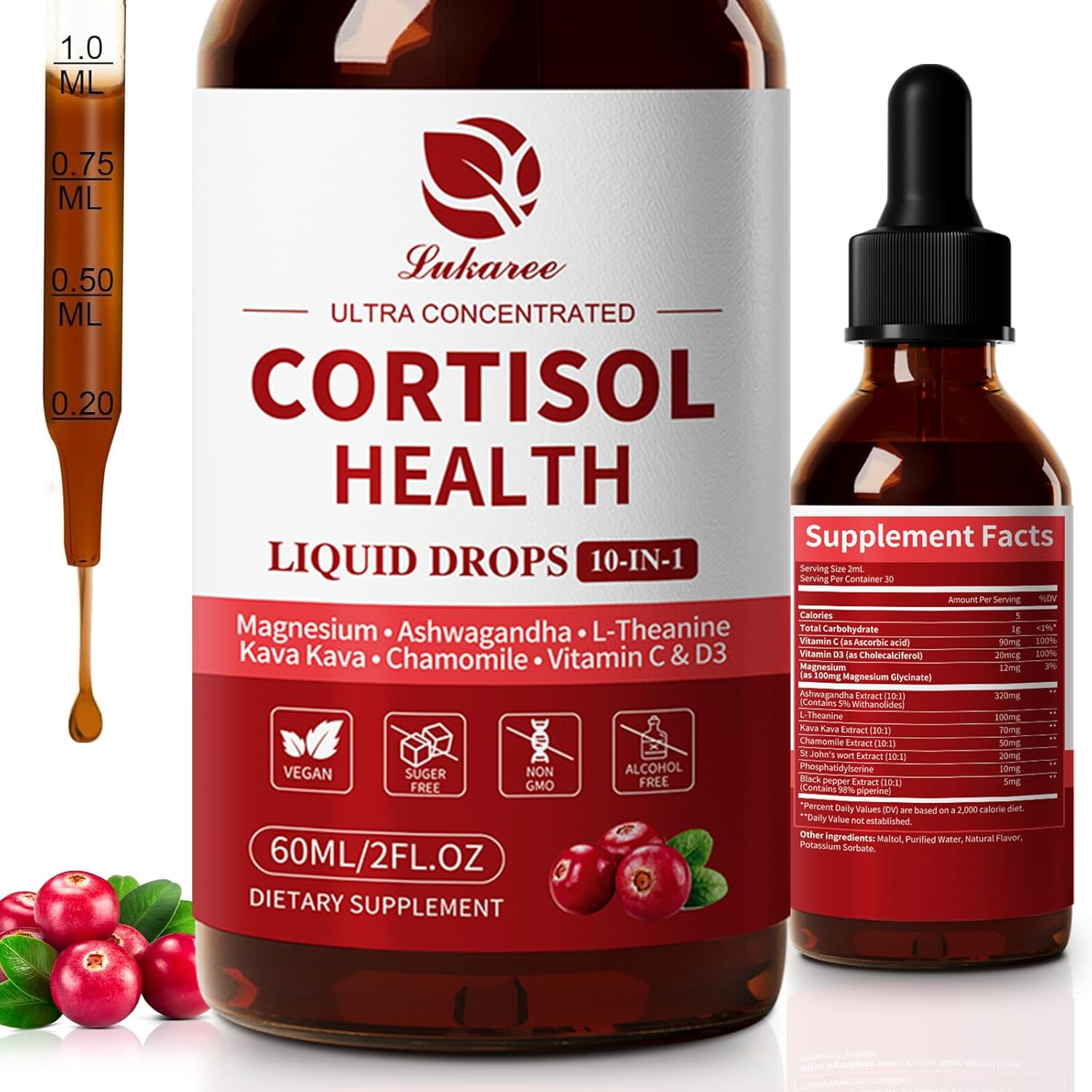 10-in-1 cortisol support liquid supplement with magnesium and ashwagandha