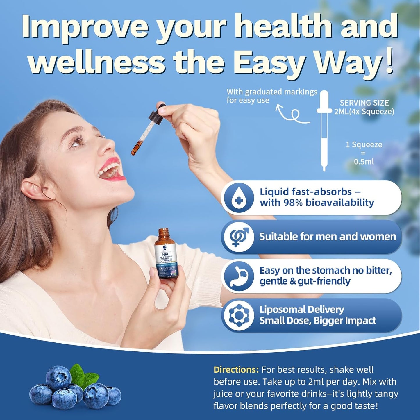 Lukaree Liposomal NAC Supplement – 700mg N-Acetylcysteine with Milk Thistle, L-Theanine & Beet Root | 9-in-1 Vegan Liver, Lung & Immune Support Drops – 2oz