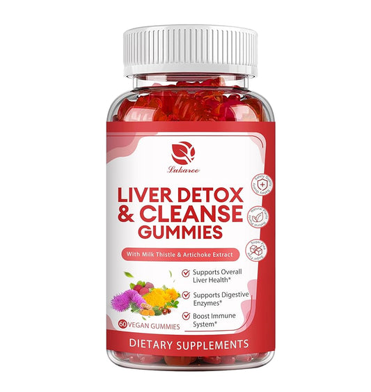Lukaree Liver Cleanse Detox & Repair Gummies (60 ct) – Herbal Liver Support with Milk Thistle Silymarin, Dandelion, Artichoke & Elderberry, Sugar-Free Vegan Formula