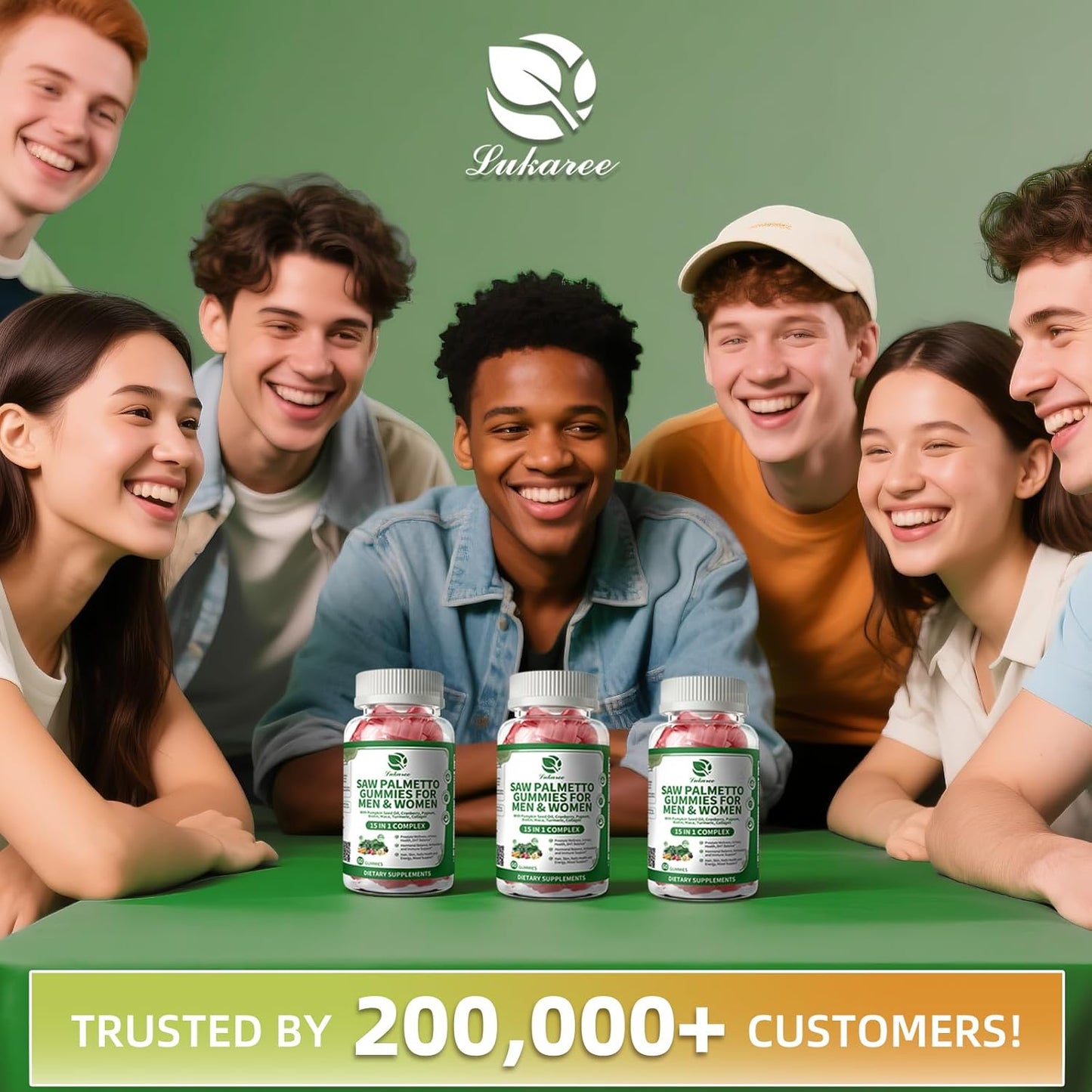 15 in 1 Saw Palmetto 2 Pack, 500mg Saw Palmetto Extract Gummies, Prostate Health Supplements for Men, Unisex DHT Blocker, for Hair, Urinary Wellness, Hormonal, Energy Support