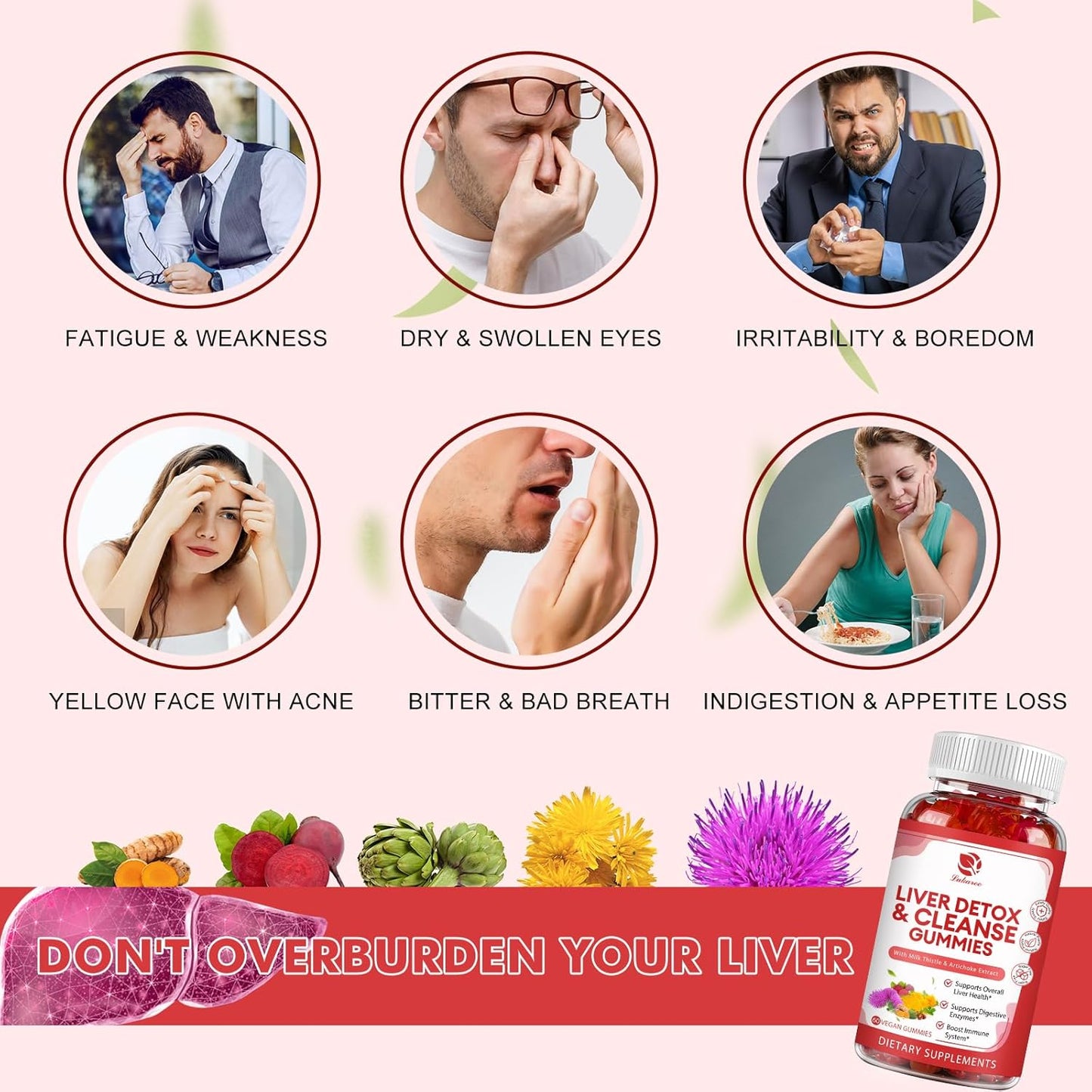 Lukaree Liver Cleanse Detox & Repair Gummies (120 ct) – Herbal Liver Support with Milk Thistle Silymarin, Dandelion, Artichoke & Elderberry, Sugar-Free Vegan Formula