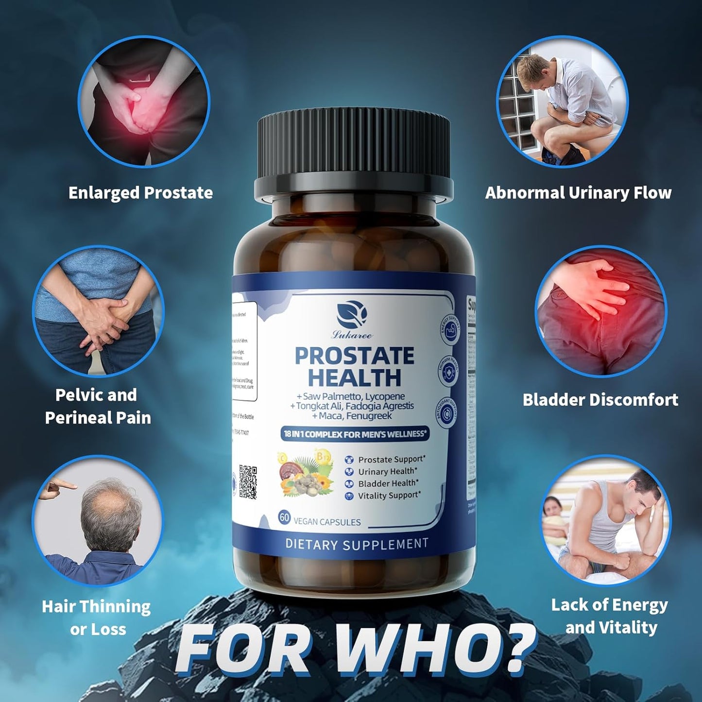 Prostate Health Supplements for Men – 18-in-1 Advanced Herbal Formula | Advanced DHT Blocker - Urinary Tract Health Support
