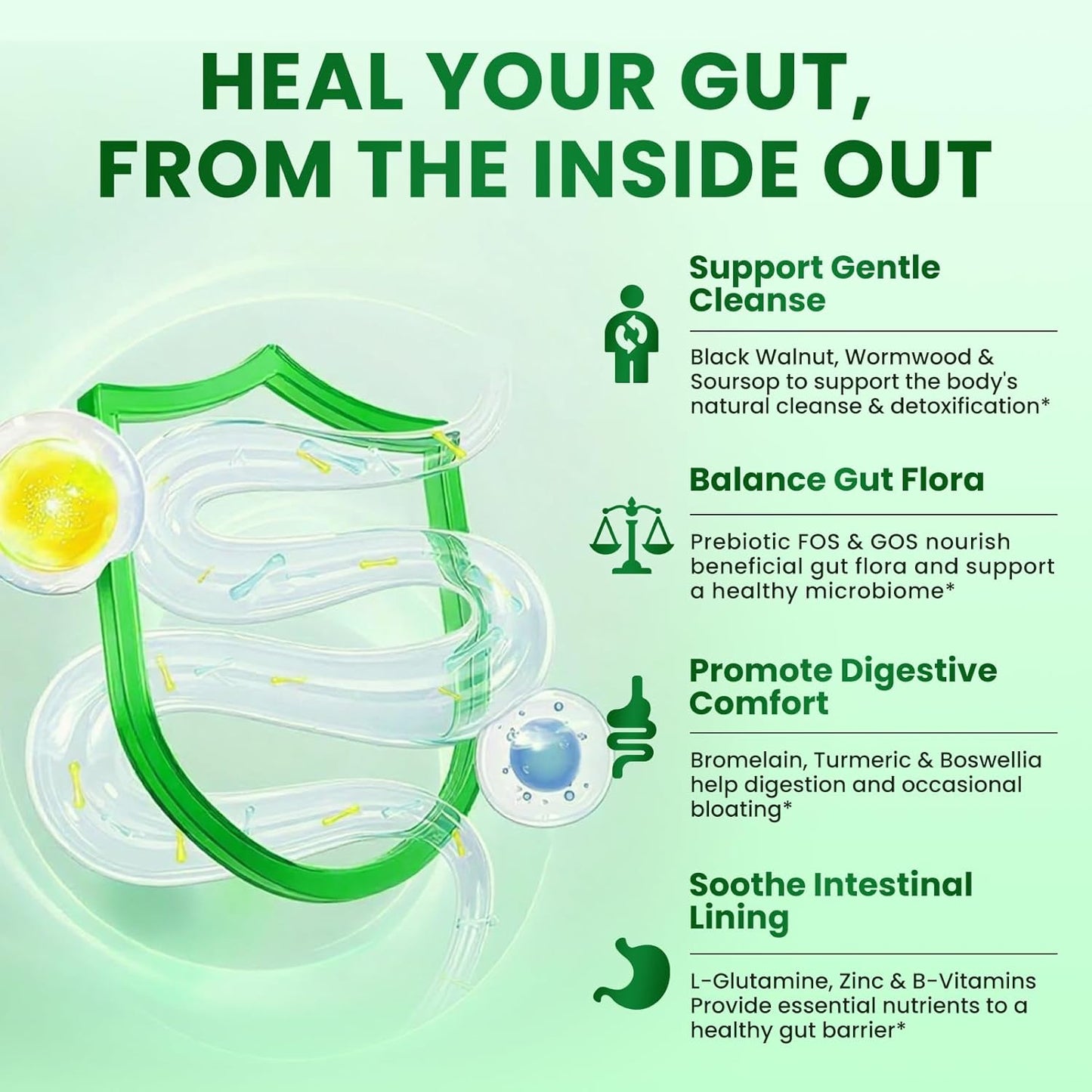 Lukaree Wormwood Black Walnut Clove Tincture – Natural Gut Cleanse Detox for Humans – Support Digestive Health with L-Glutamine Prebiotic Soursop Turmeric, 5X Absorption Vegan Gluten-Free 4 FL.OZ