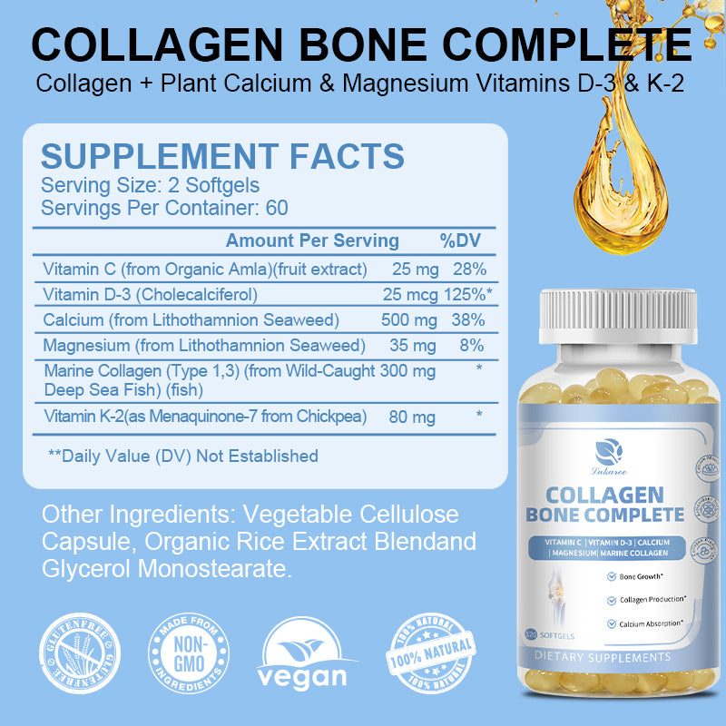 Lukaree Collagen Bone Complete Capsules with Calcium Magnesium