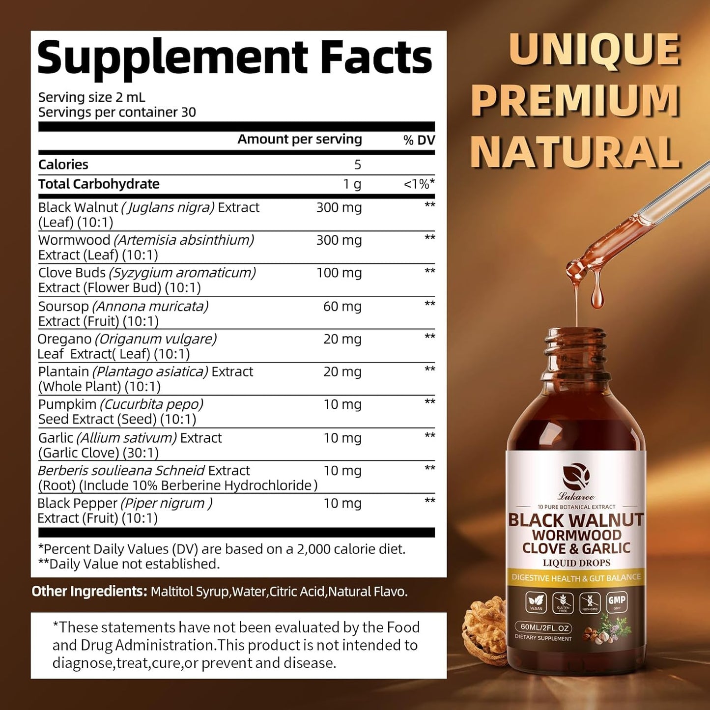 Lukaree total health Care Duo — Citrus Bergamot + Black Walnut Wormwood Liquid Drops| Cholesterol Care • Gut Cleanse & Detox • Whole-Body Vitality