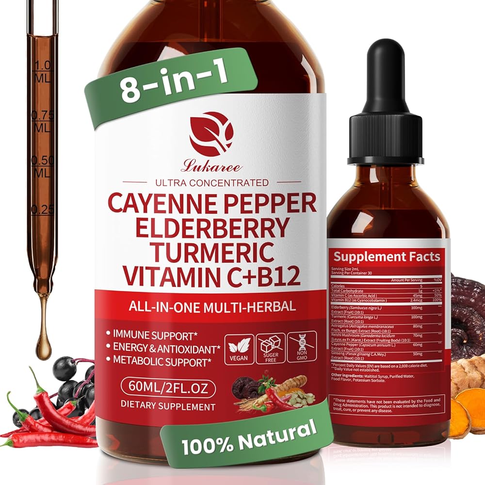 Lukaree Cayenne Pepper Liquid Drops  for Immune & Metabolic Support