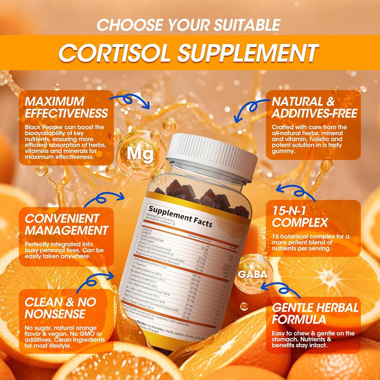 15-in-1 Cortisol Supplements - 90CT