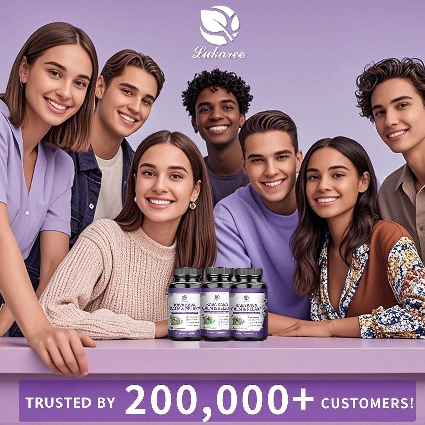 Liposomal Herbal Calm Formula Capsules with L-Theanine 200mg, 50% Kavalactones, Calming Herbal Extract Complex, Vitamin B6, B12 - for Sleep, Mood, Cognitive & Immune Support, 60CT