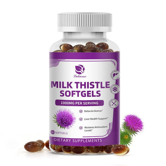 Milk Thistle Silymarin 4:1 Extract 1000mg for Liver Health Lower blood lipids and protect cardiovascular glutathione - Lukaree