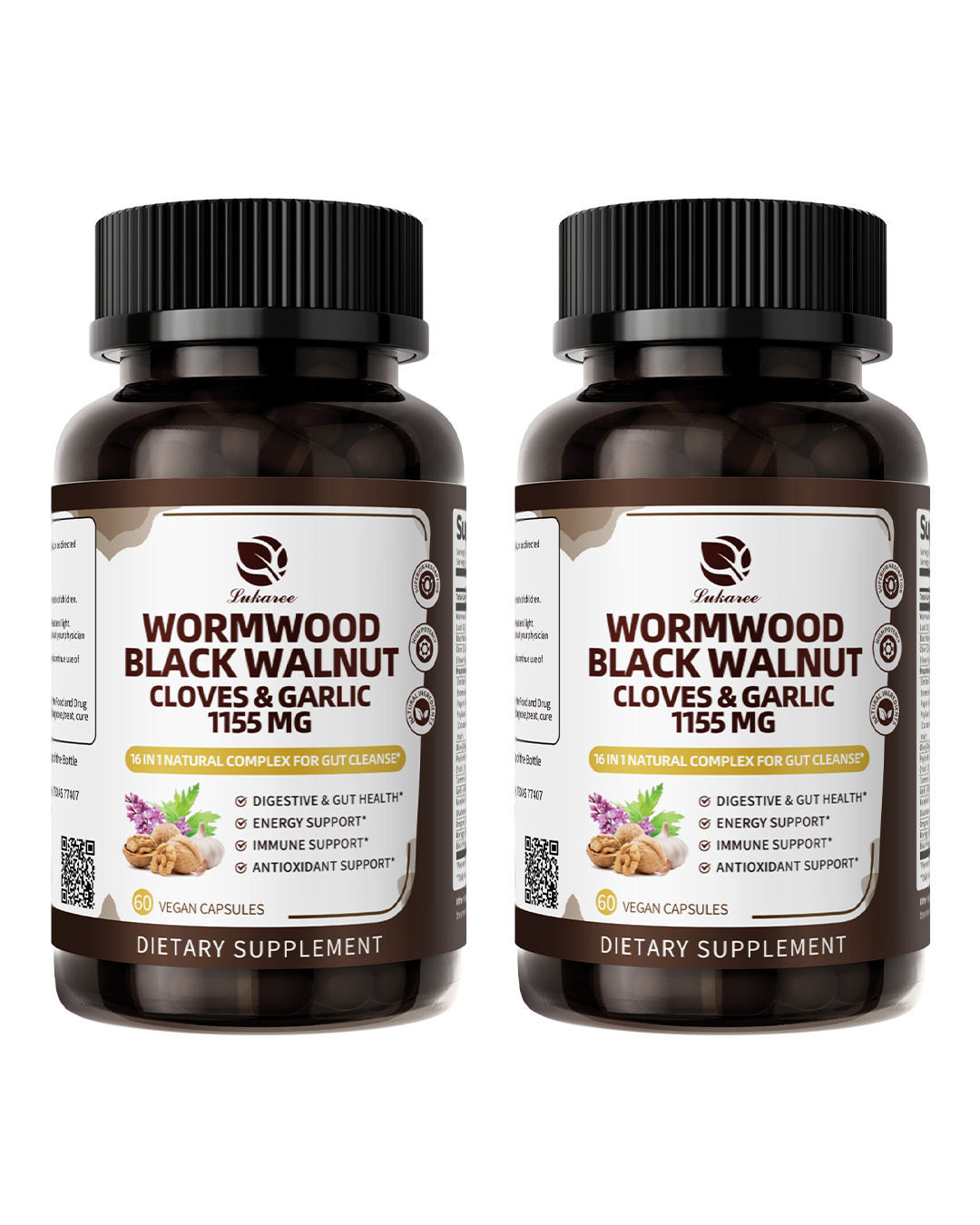 16-in-1 Wormwood Black Walnut Capsules with Clove Garlic Turmeric for Rapid Gut Cleanse & Digestive Health | Liposomal Delivery 98% Absorption
