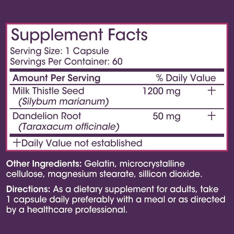 Milk Thistle Silymarin 4:1 Extract 1000mg for Liver Health Lower blood lipids and protect cardiovascular glutathione