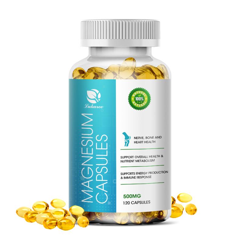 LUKAREE Magnesium Capsules, Bone and Muscle Health, Whole Body Support, 500 Mg