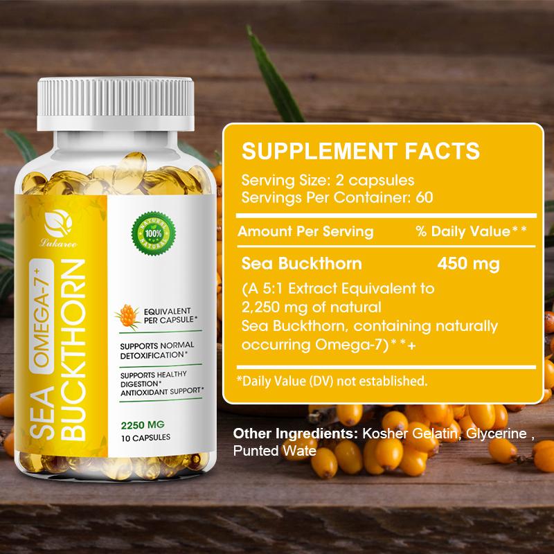 Sea BuckthornCapsules for Anti-aging Supplementing vitamin C protecting the liver, Relieving Constipation Weight Loss