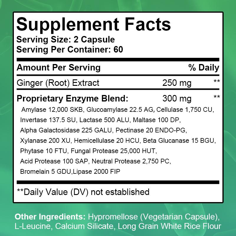 Digestive Enzyme Capsules Prebiotic & Probiotic Supplements Vegetarian Formula Better Digestion & Lactose Absorption