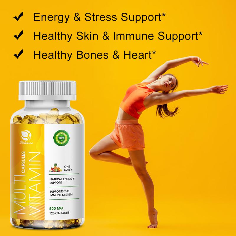 LUKAREE Multivitamin Capsules with 23 Mitamins and Minerals for Energy Immune Support Healthy Bones & Heart