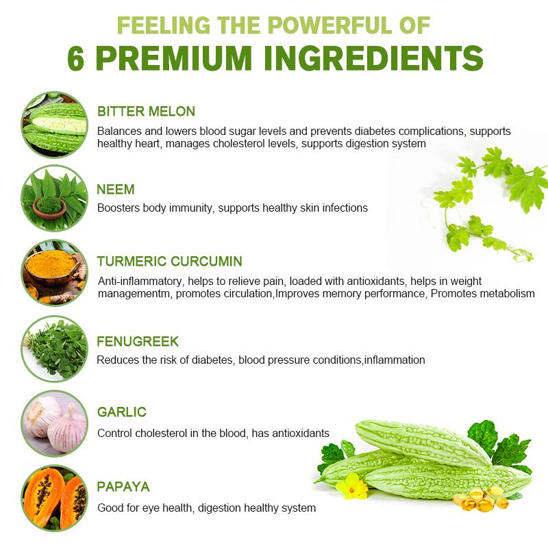 LUKAREE Nature Bitter Melon Extract Capsule Regulate Blood Vessels Lower Blood Sugar Plant-insulin Slimming Help Health