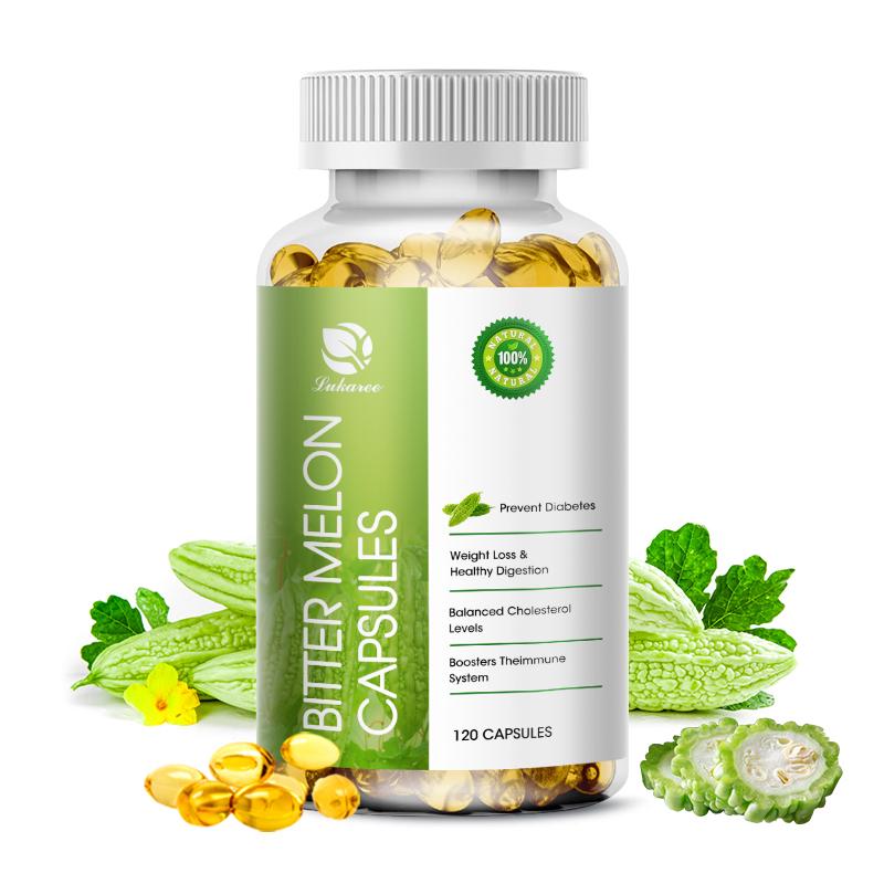 LUKAREE Nature Bitter Melon Extract Capsule Regulate Blood Vessels Lower Blood Sugar Plant-insulin Slimming Help Health