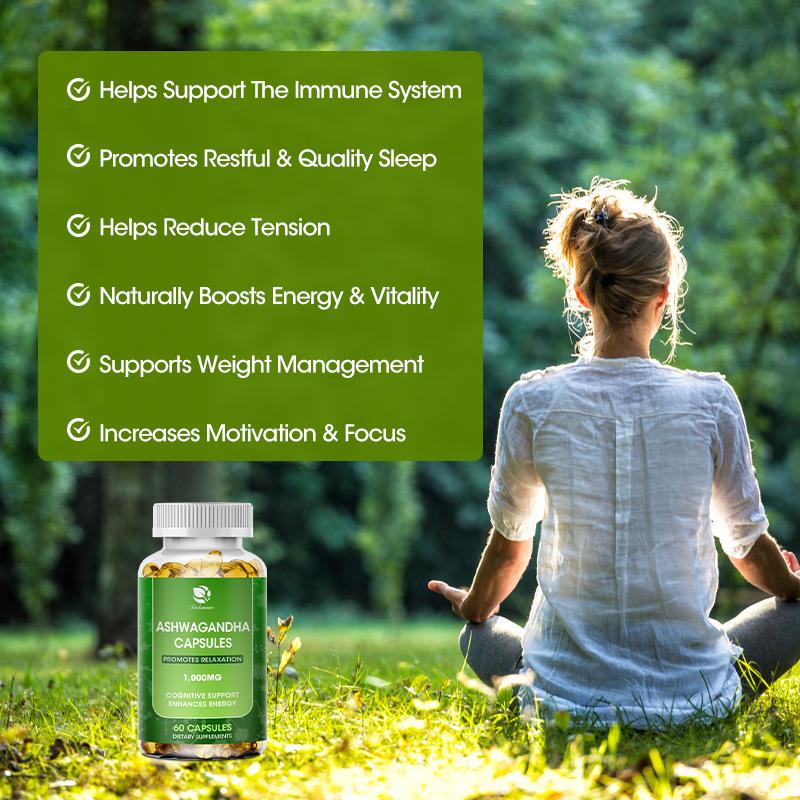 Ashwagandha Extract Capsules Antioxidant Reduces Fat Relieves Stress Improves Sleep Enhances Immunity