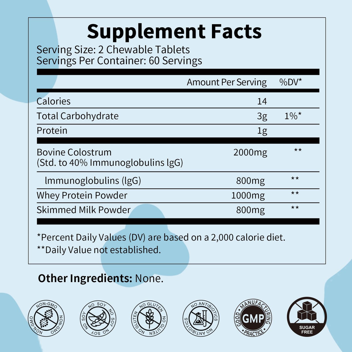 Lukaree Bovine Colostrum Tablets Chewable Supplement for Immune Support