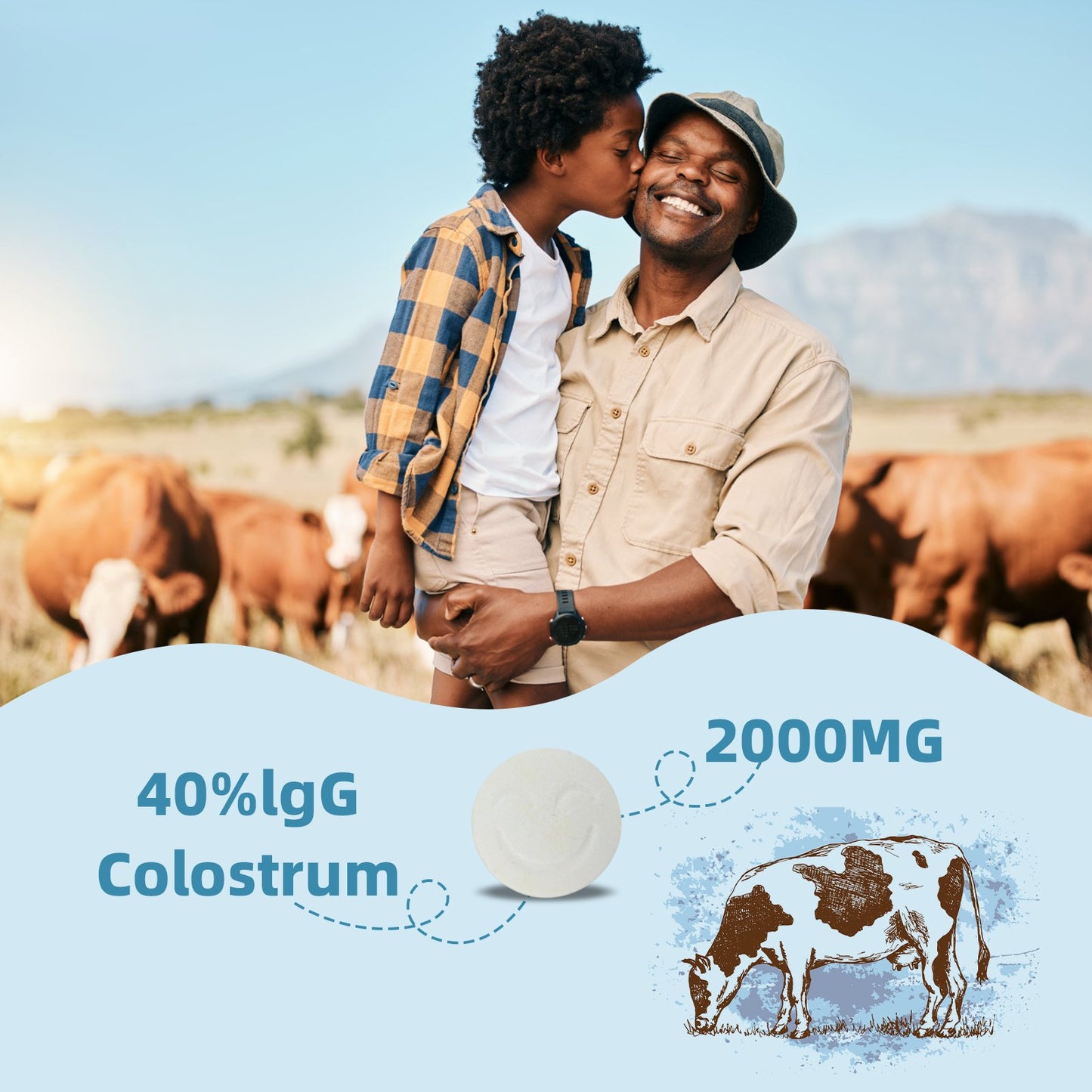 Lukaree Bovine Colostrum Tablets Chewable Supplement for Immune Support