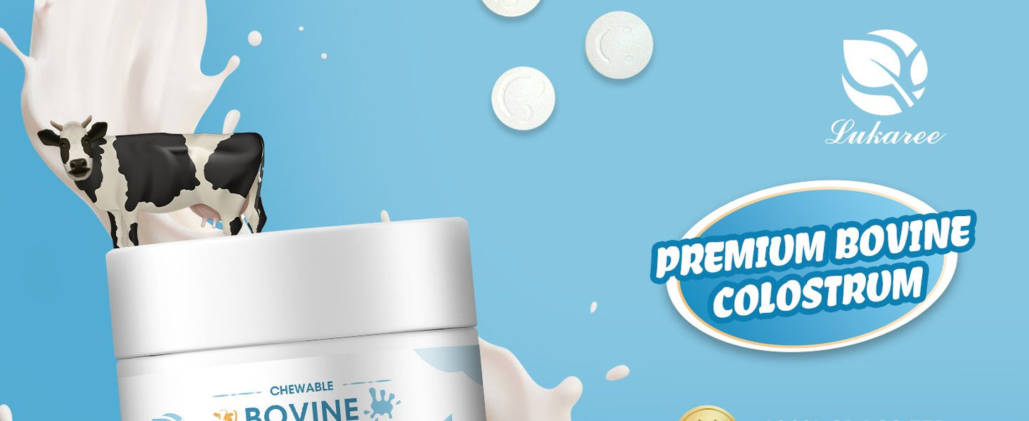 Lukaree Bovine Colostrum Tablets Chewable Supplement for Immune Support