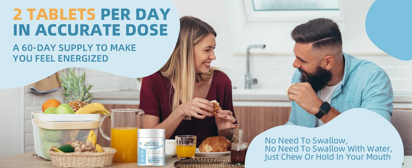 Lukaree Bovine Colostrum Tablets Chewable Supplement for Immune Support