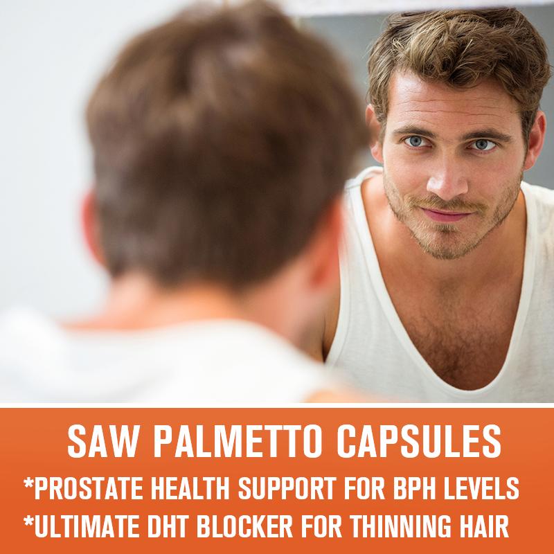 Saw Palmetto Capsules Supports Prostate Health Urinary Tract Function Improves Fertility