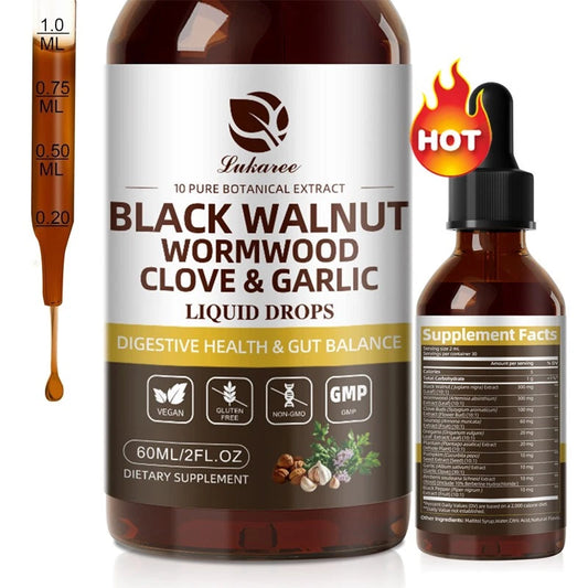 Lukaree Black Walnut Wormwood Drops – Effective Digestive Detox & 98% high Absorption