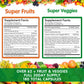 Fruits and Veggies Supplement with Probiotics - 90 Fruit and 90 Veggie Capsules with 120+ Vitamins and Minerals - Supports Energy Levels & Antioxidant - Vegan Friendly-Made 90 Count (Pack of 2)