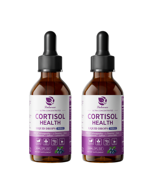 10 in 1  Cortisol Supplement Liquid Drops Hormone Balance 2 Packs, Blueberry Flavor