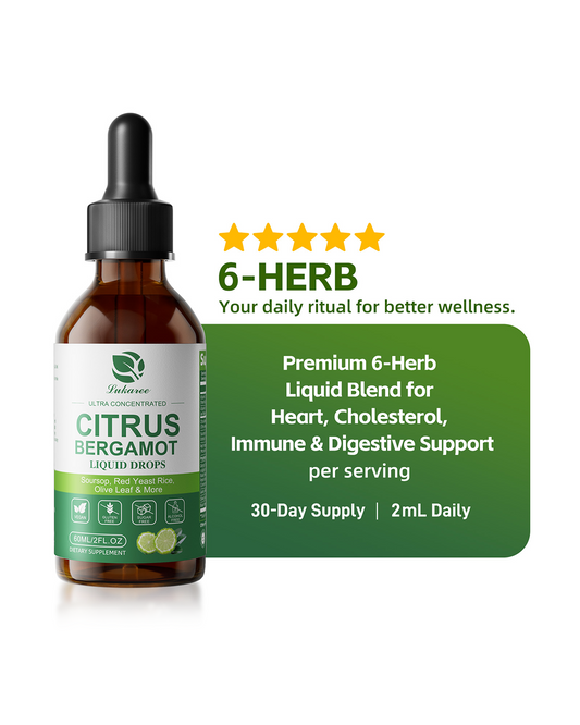 Lukaree Citrus Bergamot Liquid Drops – 6-Herb Heart, Natural Cholesterol & Heart Health Support