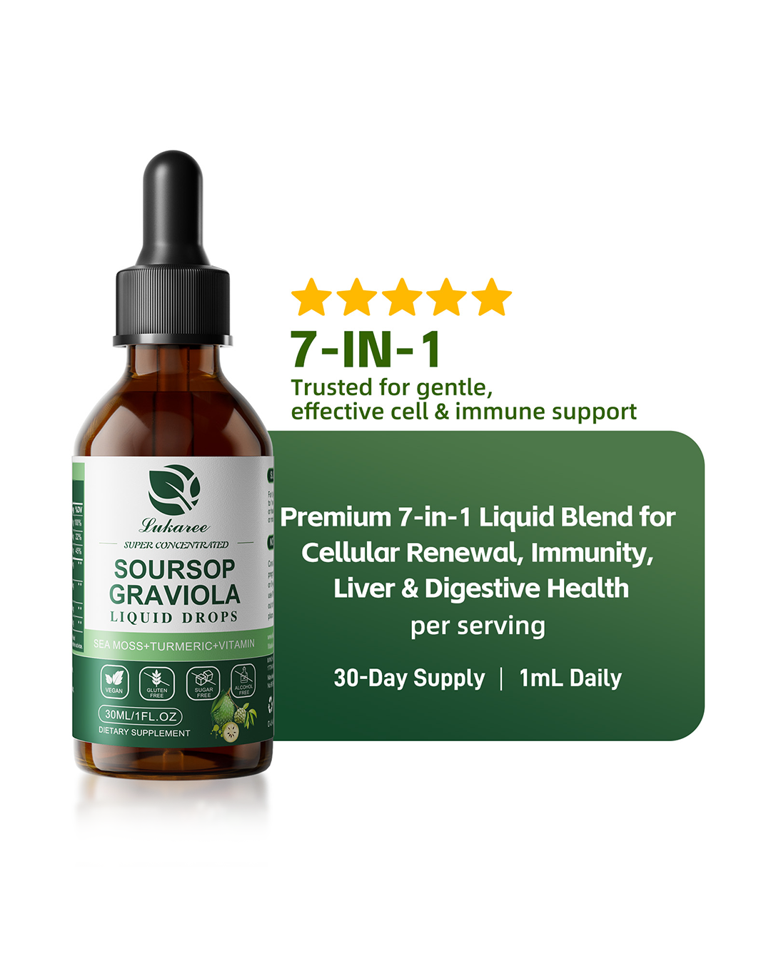 Soursop & Sea Moss Liquid Drops – High-Absorption Superfood Complex for Immunity, Detox Support & Cellular Health