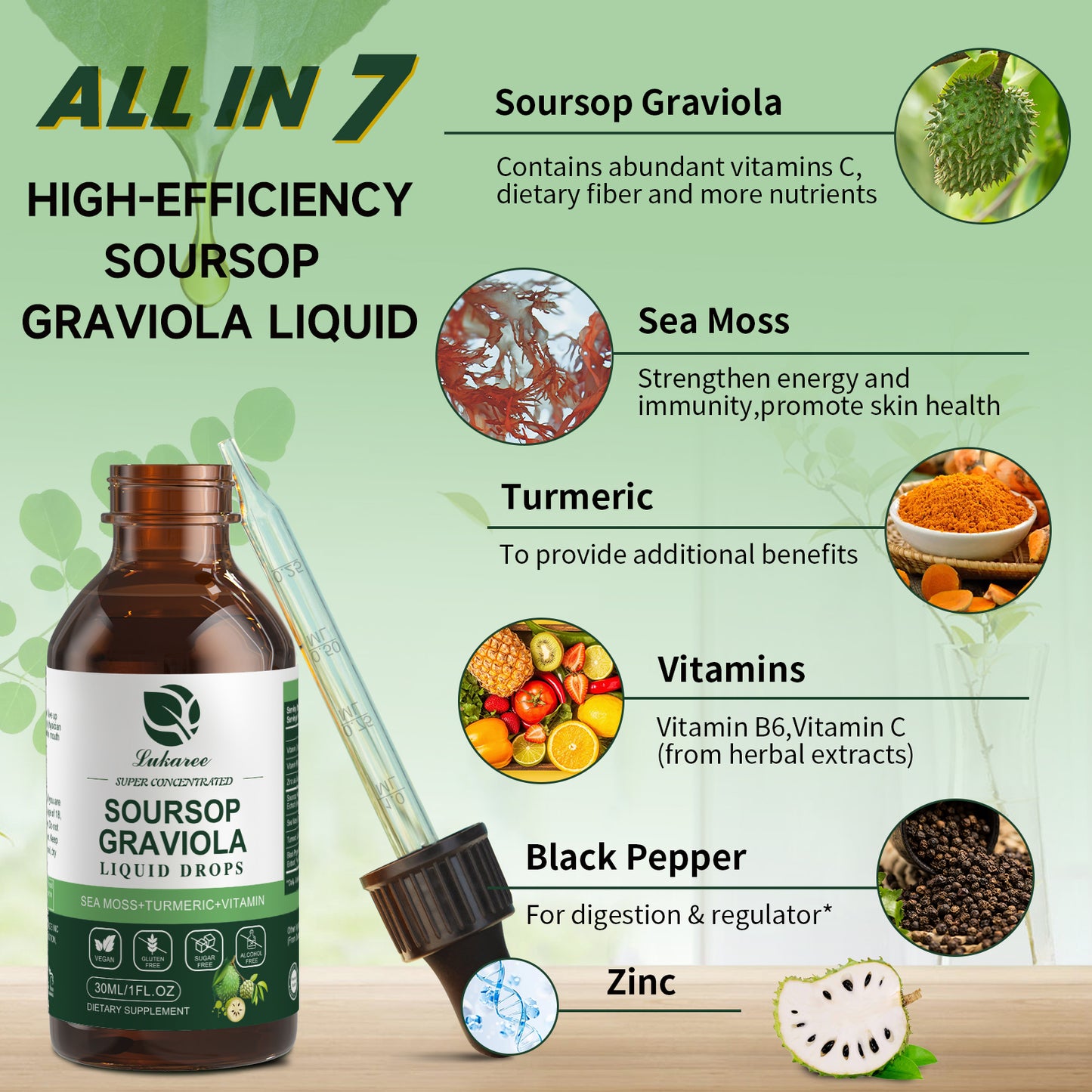 Soursop & Sea Moss Liquid Drops – High-Absorption Superfood Complex for Immunity, Detox Support & Cellular Health