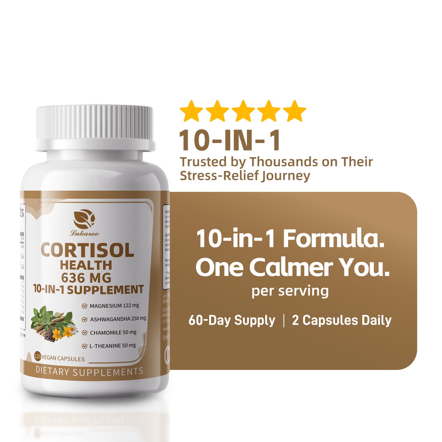 10-in-1 Cortisol Balance Manager | 120 Vegan Capsules