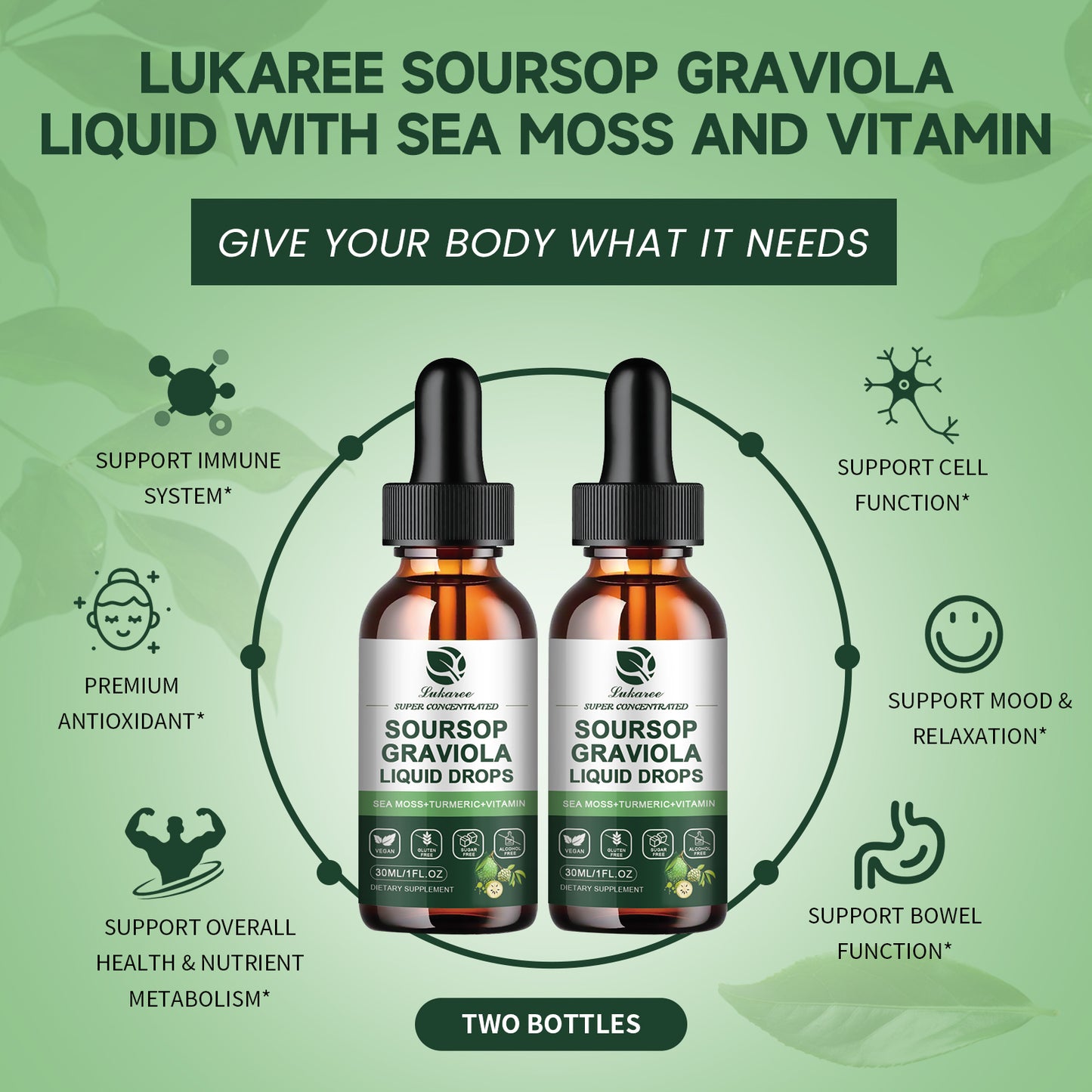 Soursop & Sea Moss Liquid Drops – High-Absorption Superfood Complex for Immunity, Detox Support & Cellular Health
