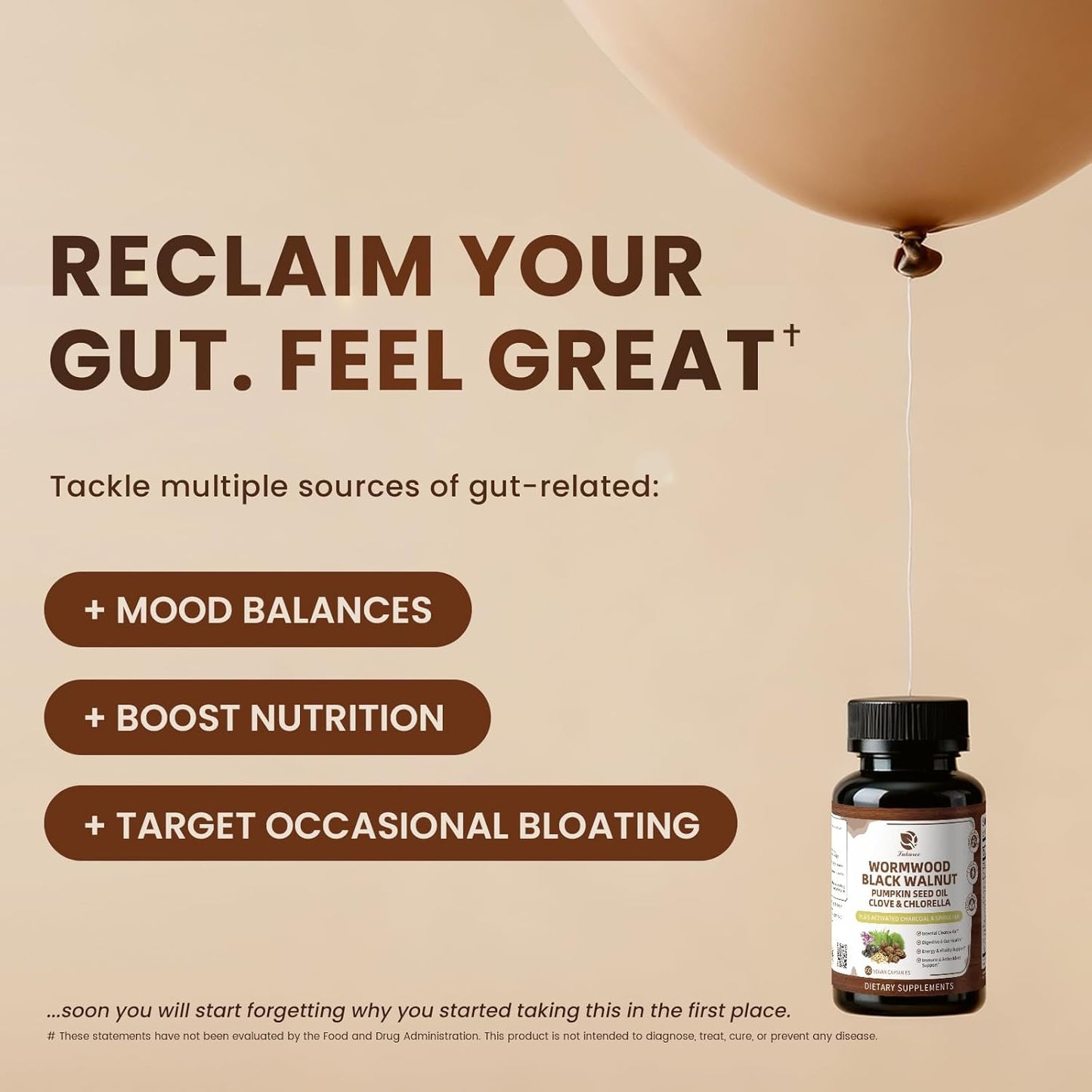 Wormwood Black Walnut Cleanse 1200mg – 16-in-1 Ultra Gut Cleanse & Detox Formula with Pumpkin Seed Oil, Clove & Activated Charcoal | 10X Concentrated, 60 Vagan Capsules