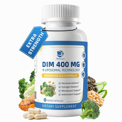 Lukaree DIM Supplement 400MG for Women, Liposomal - Estrogen Support & Antioxidant Support - with Black Cohosh, Soy Isoflavones & Alpha Lipoic Acid - Vegan, 60 Ct.