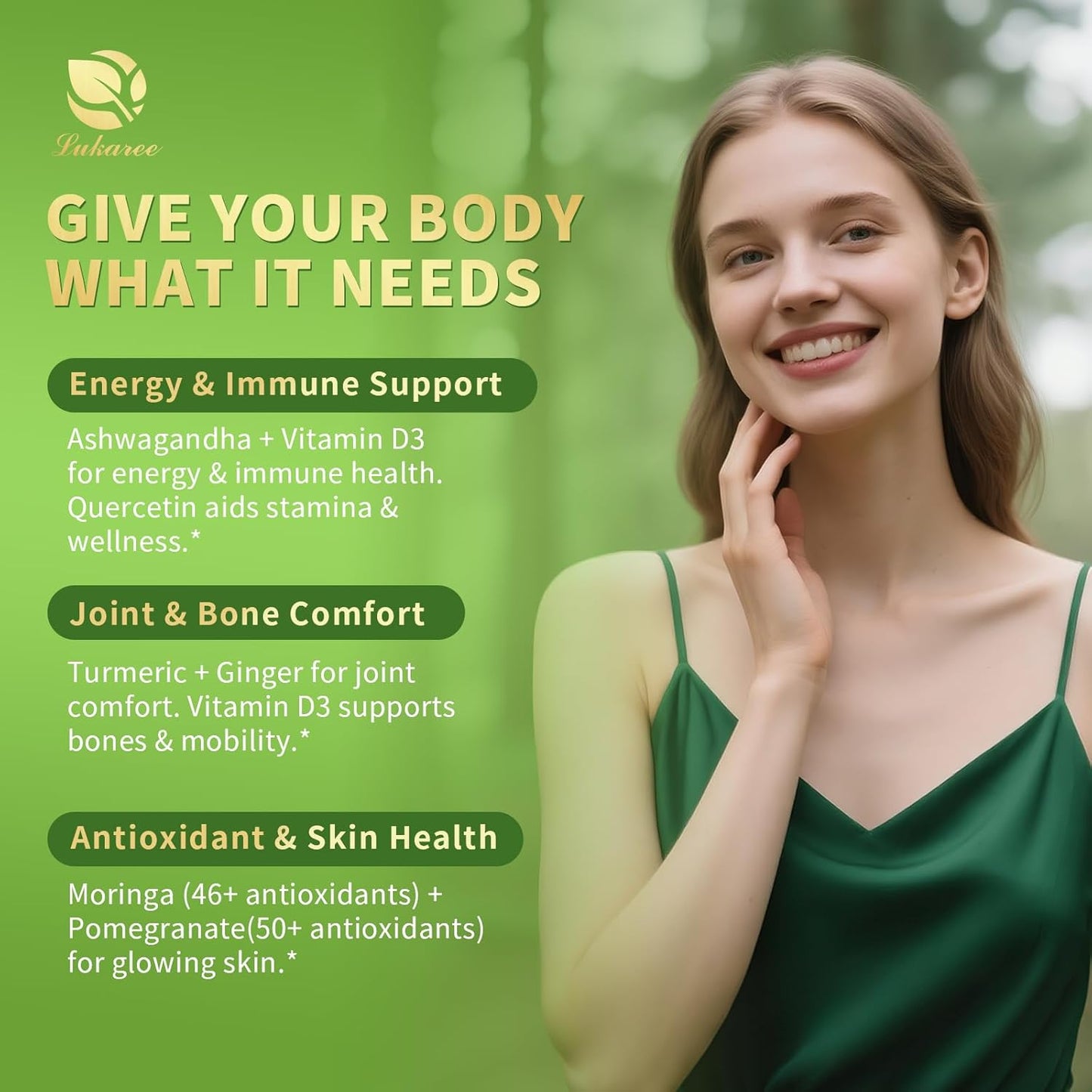 2-Pack Lukaree 12-in-1 Liposomal Moringa Leaf Drops | Super food Energy & Immunity Support（60-Day-Supply）