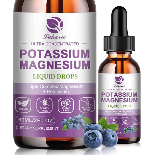 Magnesium Supplement Liquid w/Triple Complex Magnesium Glycinate & Potassium Plus Omega 3, Sea Moss, Black Seed, D3K2 & Calcium for Mood Stability & Sleep Support -2 FL OZ Drop