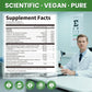 Supplement facts label showing lutein, zeaxanthin, bilberry extract, CoQ10, ginkgo biloba, and other eye & brain support ingredients