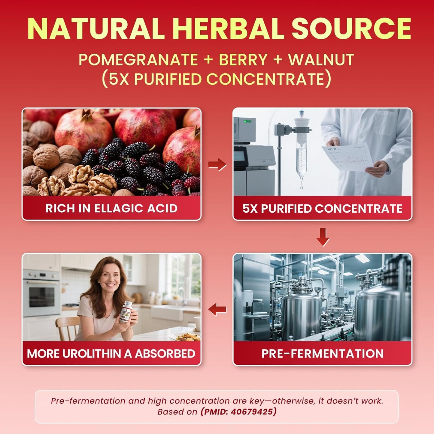 Lukaree Triple-Strength Urolithin A+ Complex – Anti-Aging, Cellular Energy & Gut Support | Plant-Based, 120 Capsules