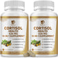 Cortisol Capsules Supplement, 10-in-1 Cortisol Reducer Detox Manager - 120 Vegan Capsules
