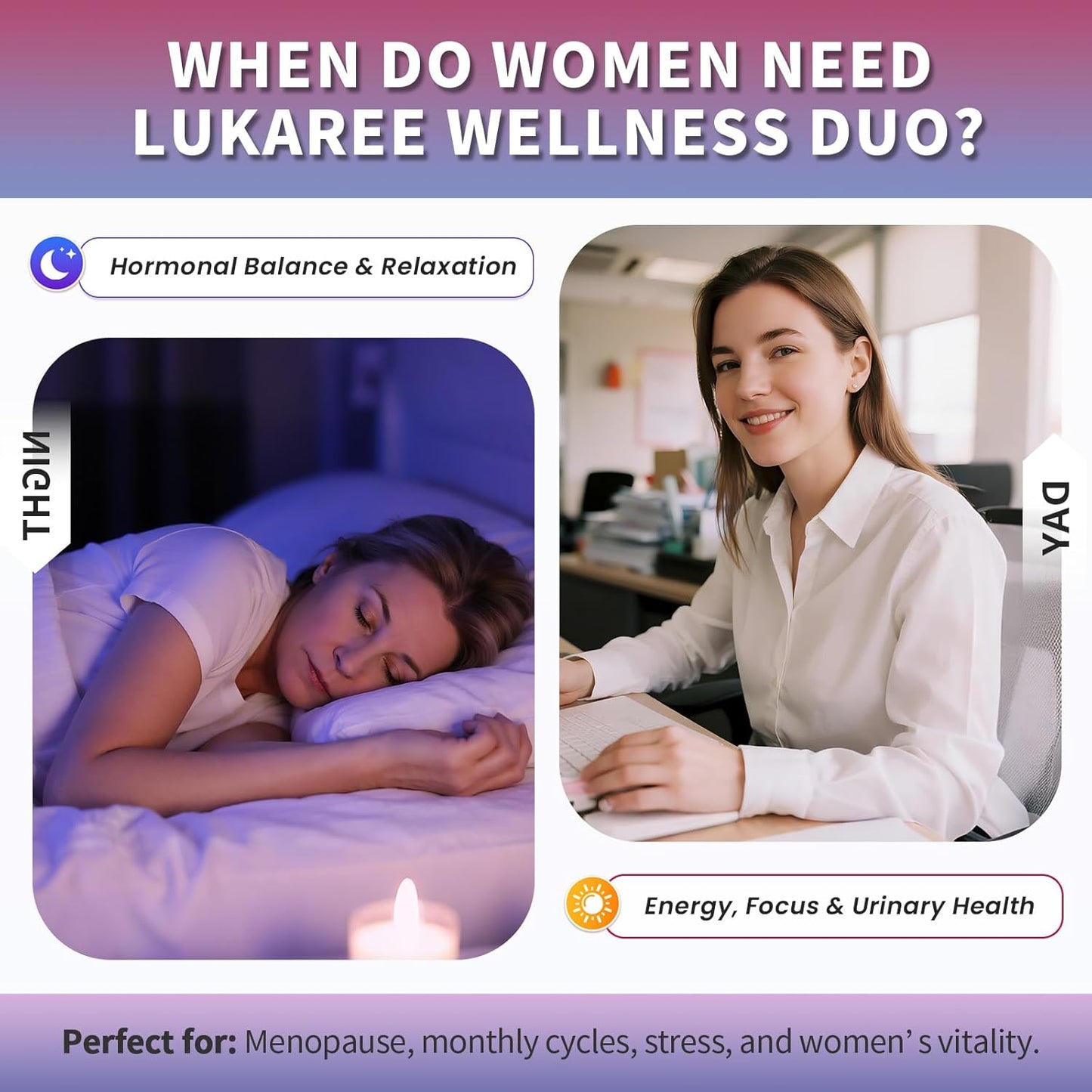 Lukaree Evening Primrose Oil & Cranberry Wellness Duo – Day & Night Female Support
