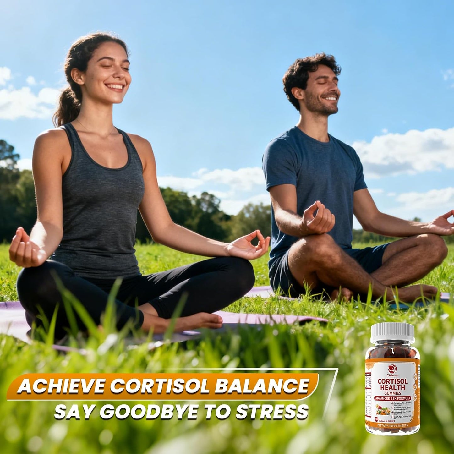 Lukaree 15-in-1 Cortisol Calm Gummies – Stress, Mood & Sleep Support | Vegan & Sugar-Free (60 Gummies)