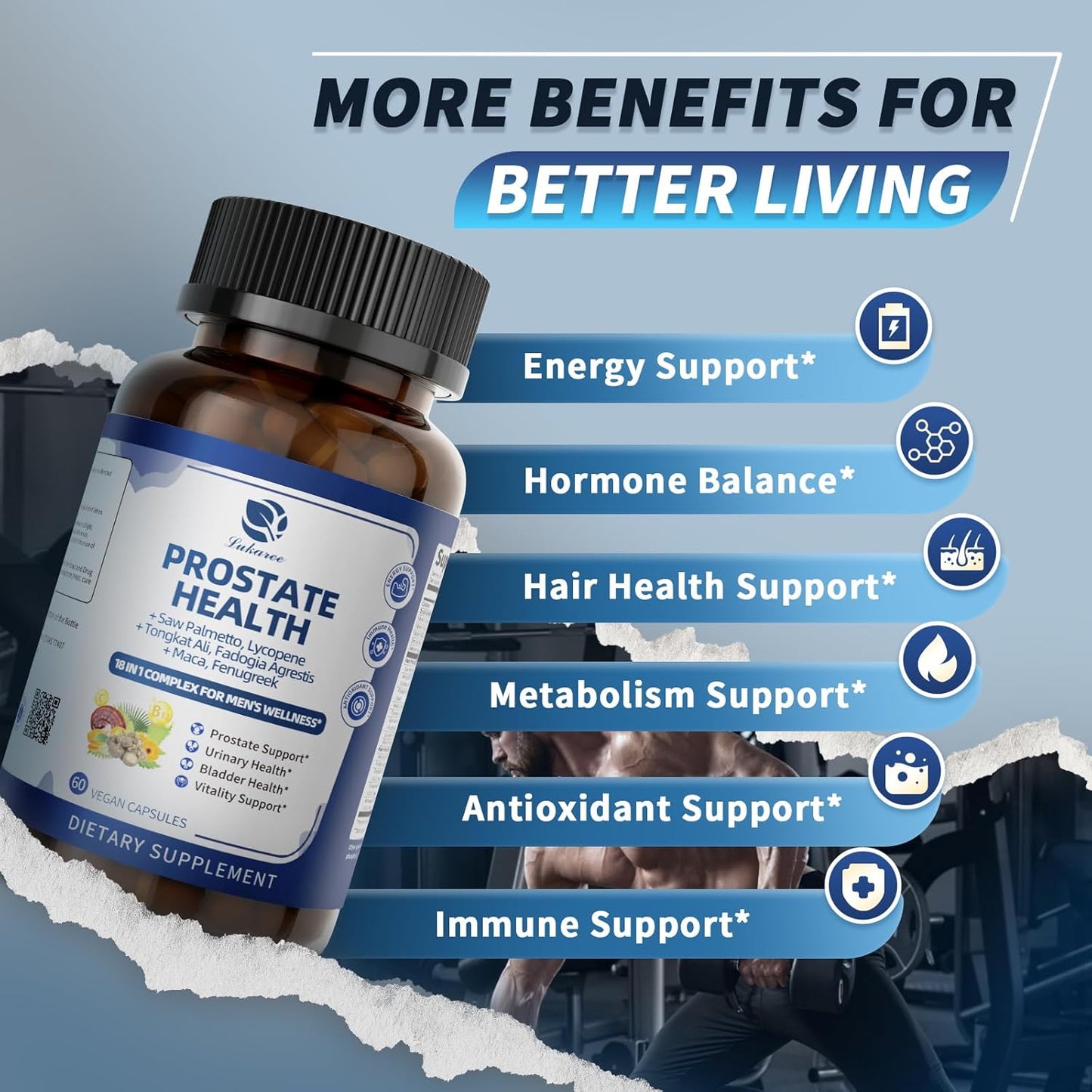 Prostate Health Supplements for Men – 18-in-1 Advanced Herbal Formula | Advanced DHT Blocker - Urinary Tract Health Support