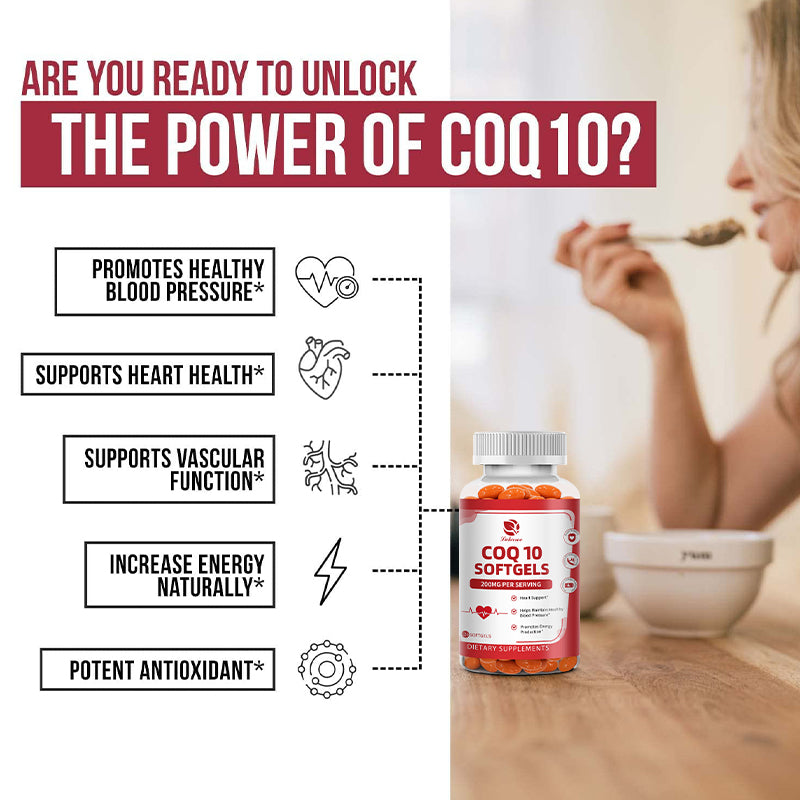Coenzyme Q10, promotes heart growth, lowers blood sugar, promotes health, provides energy, vitamins and minerals